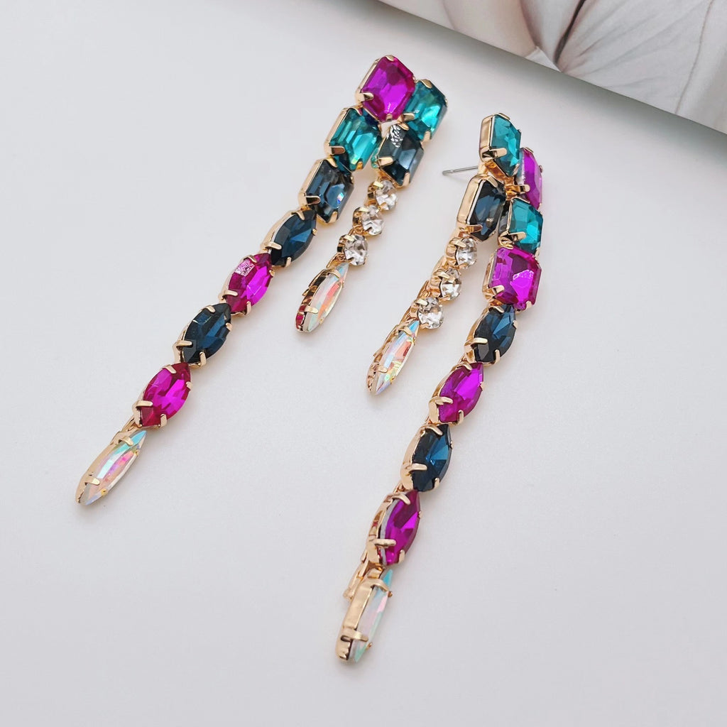 Blue gem drop on sale earrings