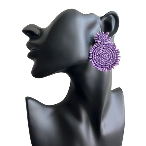 Lavender Beaded earrings