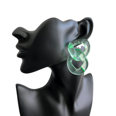 Green Chainlink earrings