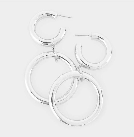 Double Circle Link Earrings