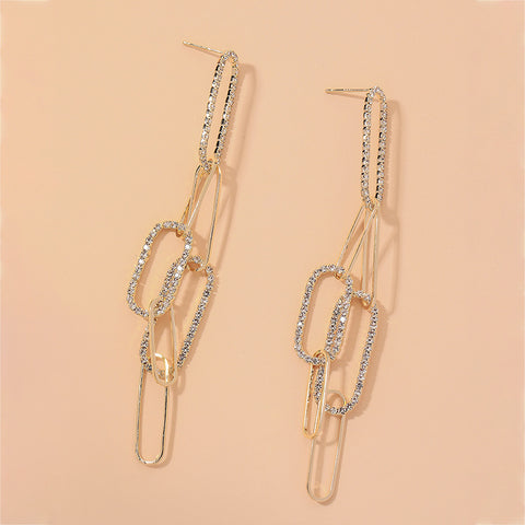 Rhinestone Chain Link earrings