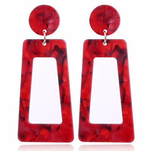 Red Marble Dangle earrings